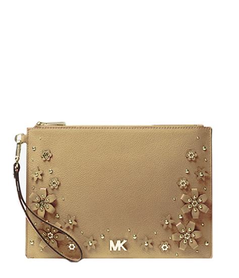 michael michael kors medium leather pouch|Medium Floral Embellished Pebbled Leather Pouch .